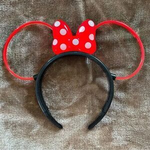 Disney Parks Minnie Mouse Red Polka Dot Bow Glow Up Headband